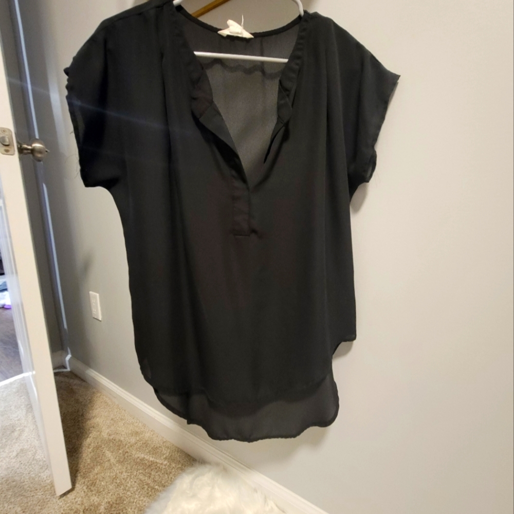 Streetwear society sheer black blouse
